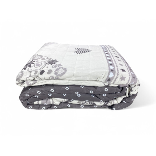 Quilted bedspread "Champoluc" dove grey - Soft microfiber, light hypoallergenic padding, made in Italy