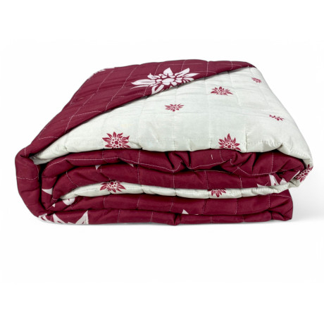 Edelweiss red folded bedspread with check stitching 5x5 cm