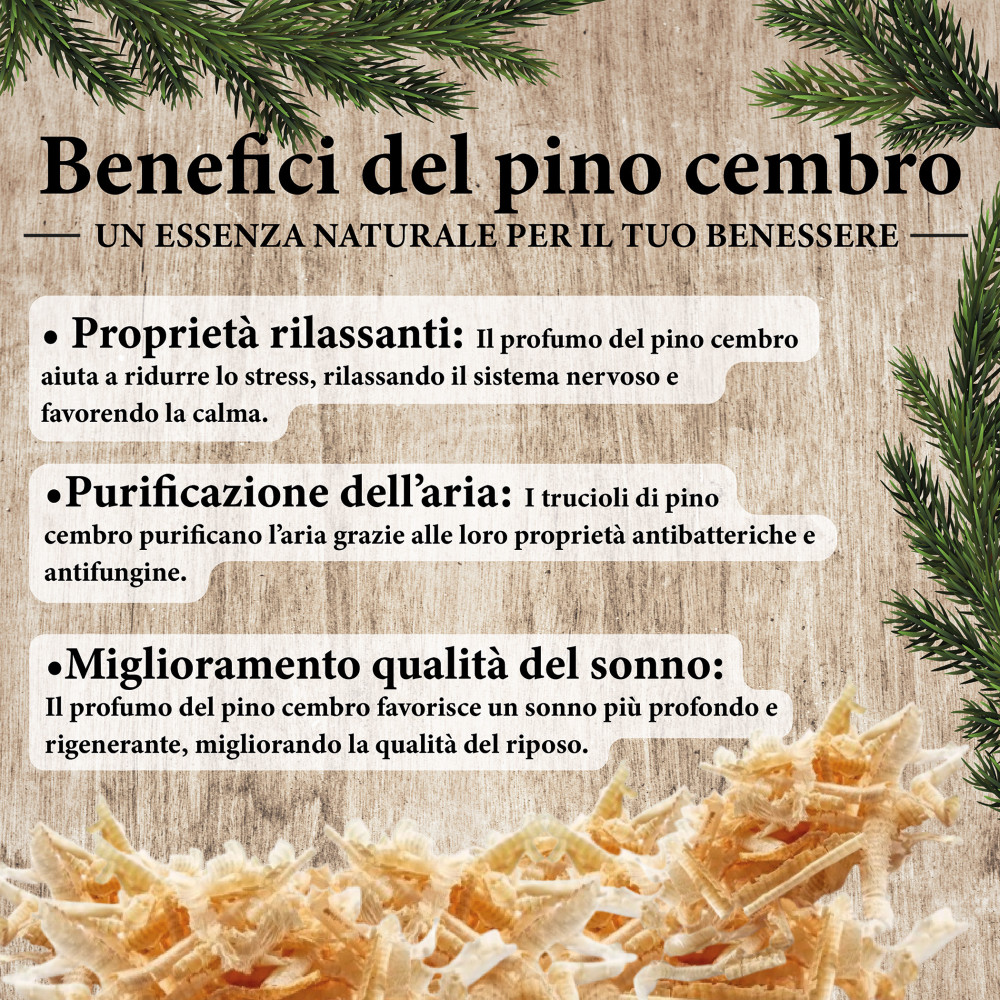 Guanciale Pino Cembro Alto Adige 50x80 - Cuscino Cirmolo Naturale Sonno Profondo - Regolabile, Cotone Grezzo, Relax