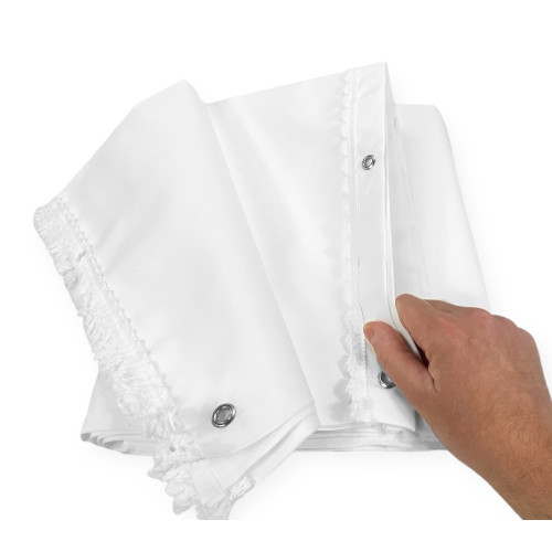 Tenda da Sole Ombralux Bianco Unito - Acrilico Dralon® tinta Unita - Occhielli Acciaio, Made in Italy