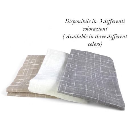 Paire de rideaux Lulù Blanc - Pack contenant 2 feuilles avec tissu brodé semi-transparent