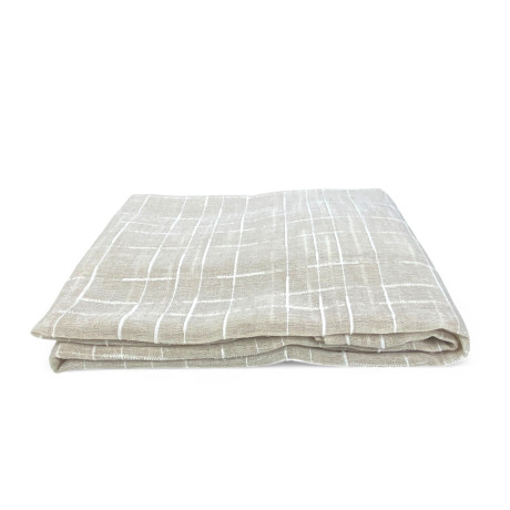 Pair of Lulù Beige curtain 45x150 cm - Geometric embroidered fabric ideal for windows