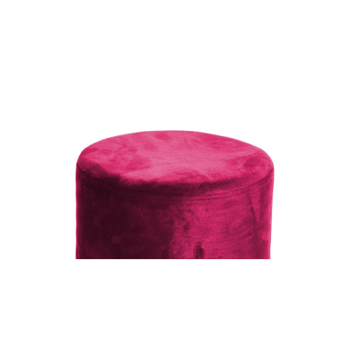 VELVET Pouf repose-pieds cylindrique en velours massif bordeaux