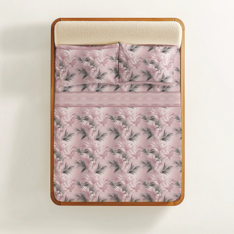 Pink Leaves Sheets Set -...
