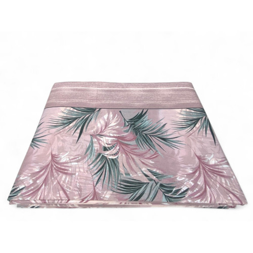Pink Leaves Sheets Set - 100% Natural Cotton - Elegant and Breathable - Made in Italy, Washable