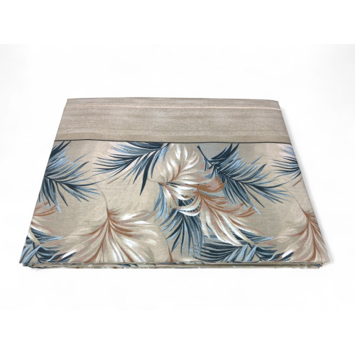 Détail du tissu de la parure de lit Foglie Beige Sand - 100 % coton italien