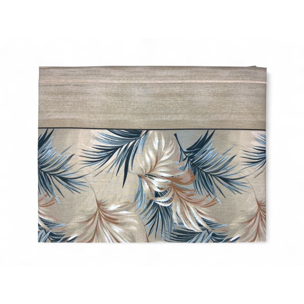 Ensemble de draps feuille beige sable - 100 % coton - Imprimé naturel élégant - Fabriqué en Italie, respirant