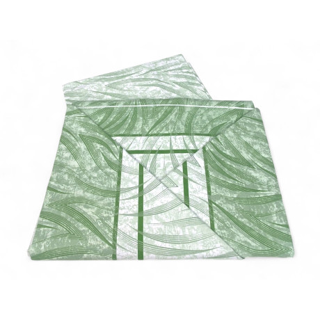 Completo Lenzuola Verde con motivo a curve - Stampa moderna in cotone - Made in Italy