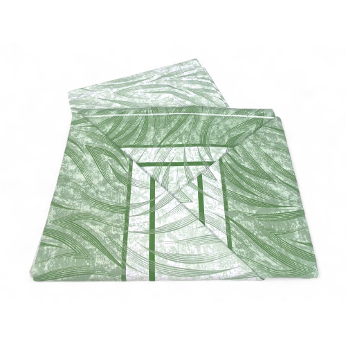 Ensemble de draps incurvés verts - Imprimé moderne 100 % coton - Respirant et lavable - Fabriqué en Italie