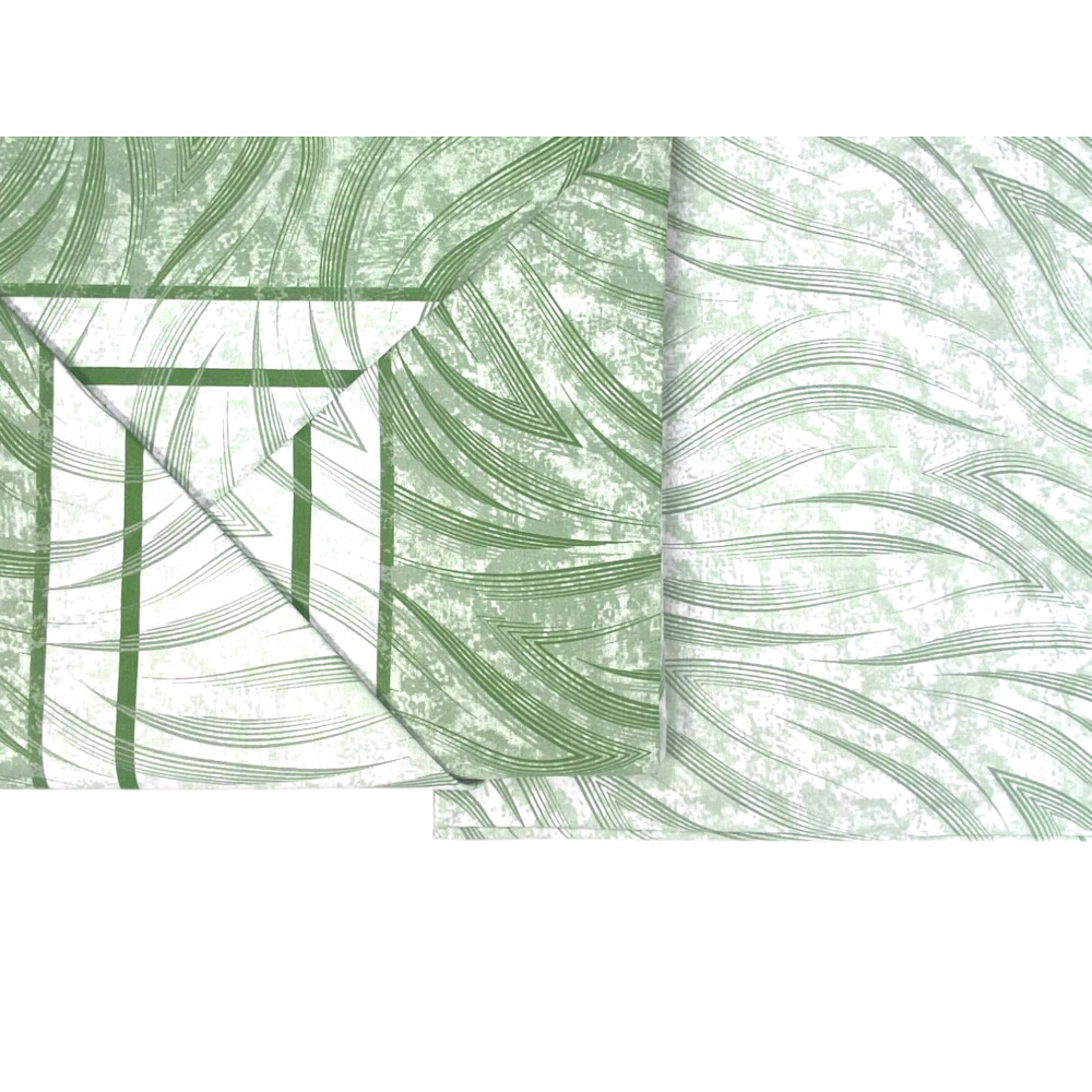 Completo Lenzuola Curve Verde - Stampa Moderna 100% Cotone - Traspirante e Lavabile - Made in Italy
