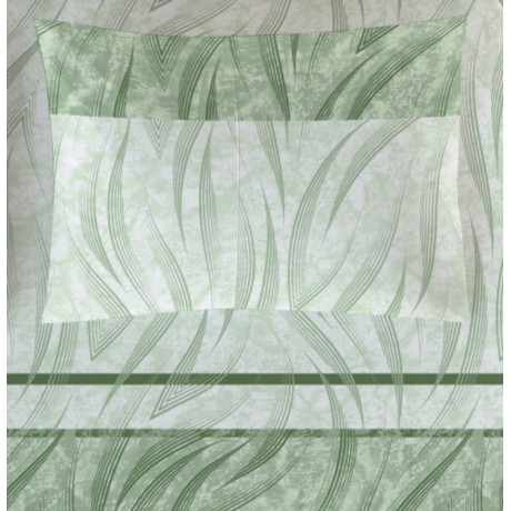 Juego de cama Curve Green - Vista superior en cama doble