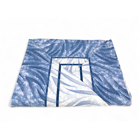 Juego de sábanas curvas azules - Patrón moderno en algodón natural - Made in Italy