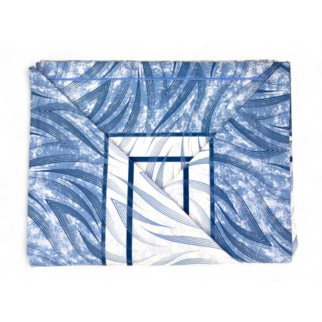 Juego de sábanas curvas azules - Patrón moderno en algodón natural - Made in Italy