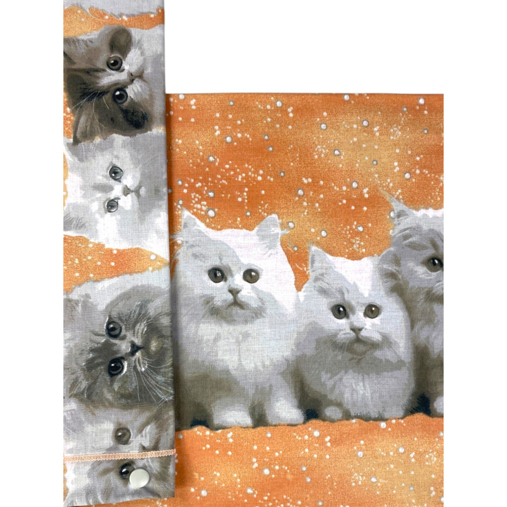 Juego de sábanas Kittens Salmon - Estampado dulce y realista - 100% algodón - Made in Italy, lavable