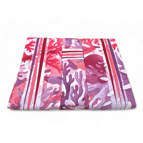 Juego de sábanas dobles MAXI - Estampado Coral Rosa - 100% Algodón - Diseño fresco y moderno