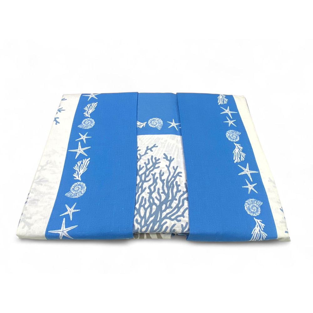 MAXI Doppellaken Set - Blau Korallenmuster - 100% Baumwolle - Frischer und eleganter Druck