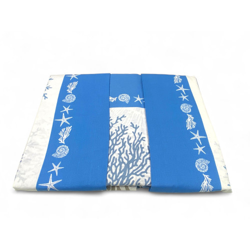 MAXI Doppellaken Set - Blau Korallenmuster - 100% Baumwolle - Frischer und eleganter Druck