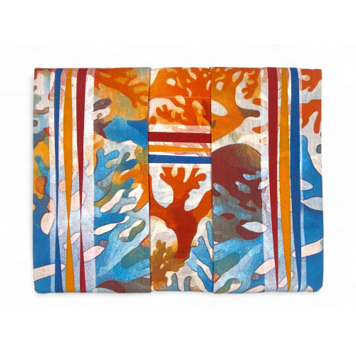 MAXI Double Sheet Set - Multicolored Coral Pattern - 100% Cotton - Lively and Modern Design