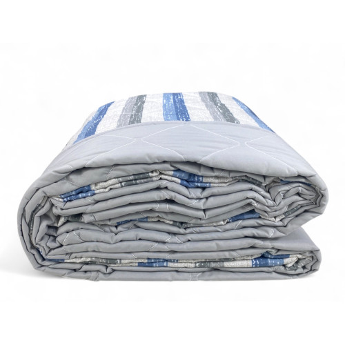 Blau gestreifte Steppdecke - Steppdecke für die Zwischensaison - Weiche Mikrofaser 100 gr/m² - Made in Italy