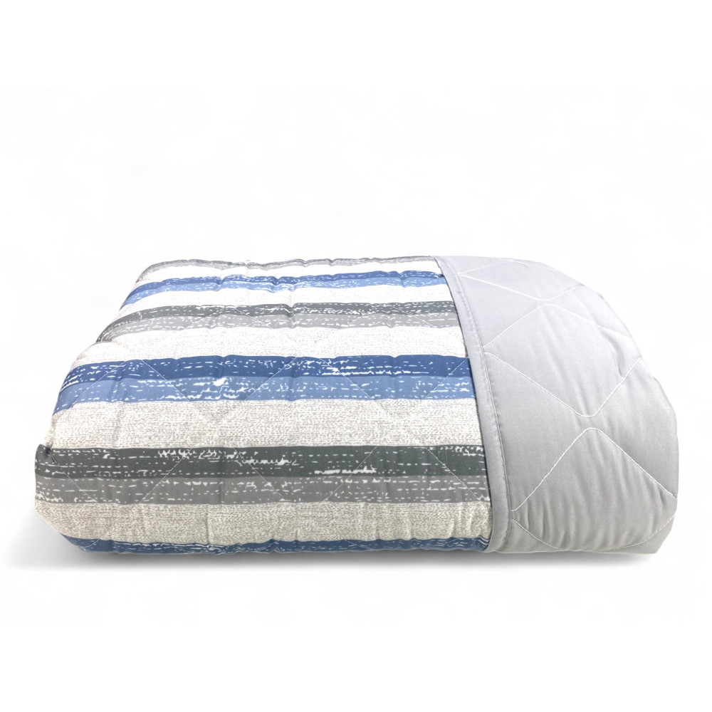 Blau gestreifte Steppdecke - Steppdecke für die Zwischensaison - Weiche Mikrofaser 100 gr/m² - Made in Italy