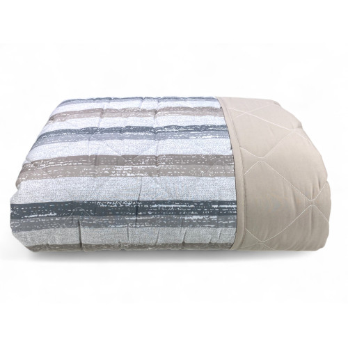 Trapuntino Rigato Beige - Copriletto Trapuntato Mezza Stagione - Microfibra Morbida 100 gr/m² - Made in Italy