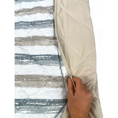 Beige gestreifte Steppdecke - Steppdecke für die Zwischensaison - Weiche Mikrofaser 100 gr/m² - Made in Italy