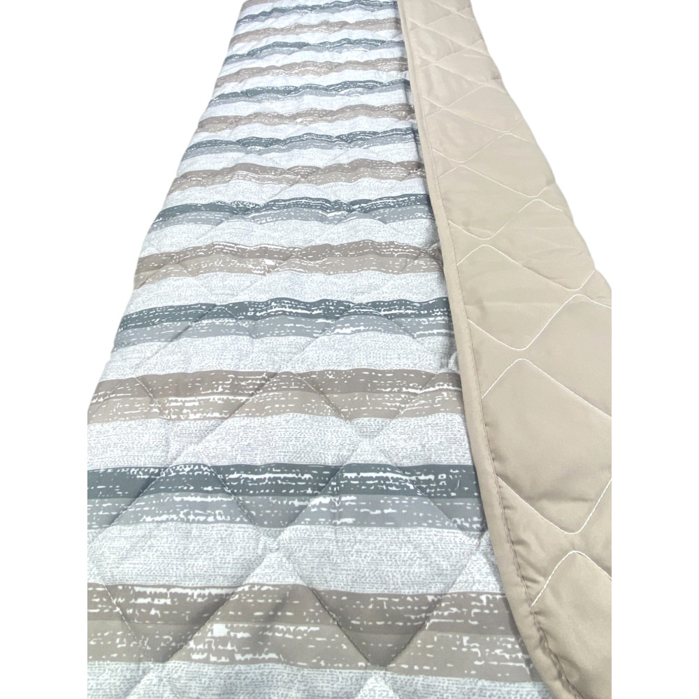 Edredón de rayas beige - Colcha acolchada de entretiempo - Microfibra suave 100 gr/m² - Made in Italy