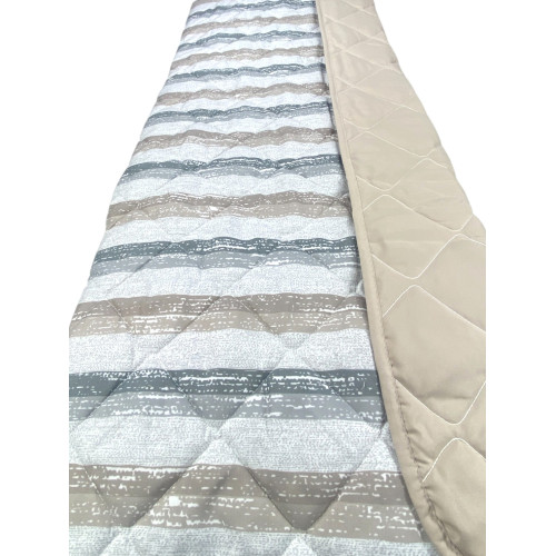 Beige gestreifte Steppdecke - Steppdecke für die Zwischensaison - Weiche Mikrofaser 100 gr/m² - Made in Italy
