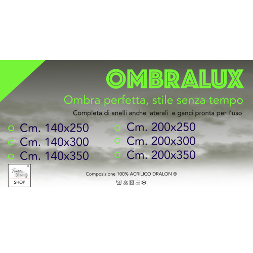 Auvent Ombralux Malte - Acrylique Dralon® Beige Marron Rayures - Œillets en acier, Fabriqué en Italie