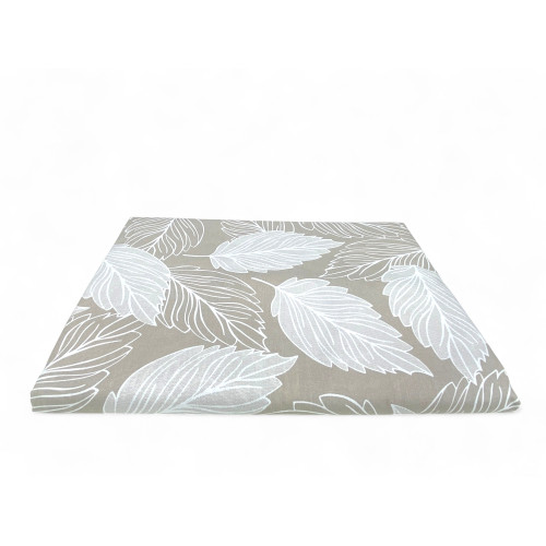 Beige Leaf Cover – Large Multipurpose Cotton Scarf – Bedspread, Sofa Cover – Made in Italy