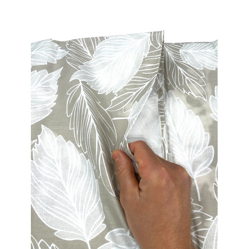 Beige Leaf Cover – Large Multipurpose Cotton Scarf – Bedspread, Sofa Cover – Made in Italy