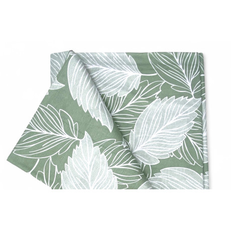 Telo arredo copritutto foglie verde 1 piazza in cotone Made in Italy