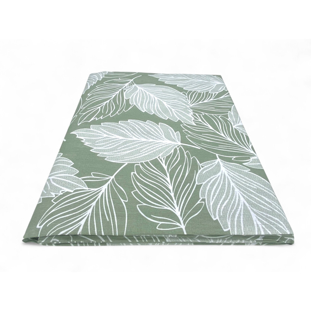 Housse de couverture Green Leaves – Grande écharpe en coton polyvalente – Couvre-lit, housse de canapé – Made in Italy