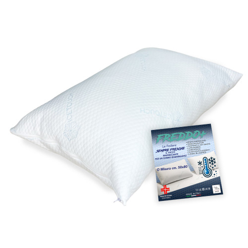 Ice-Touch Single Erfrischender Kissenbezug 50x80 cm – Sommer temperaturregulierend – Atmungsaktiv und Made in Italy