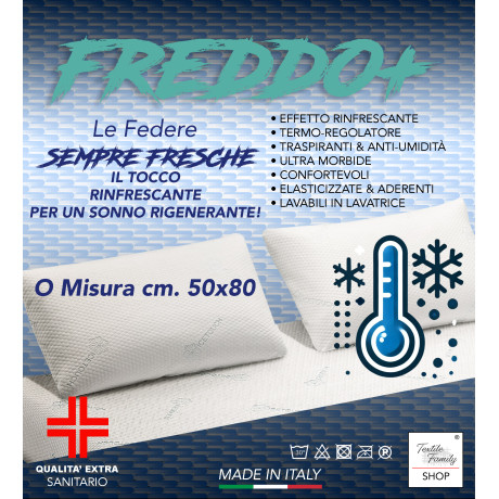 Taie d’oreiller simple rafraîchissante Ice-Touch 50x80 cm en tissu thermorégulateur