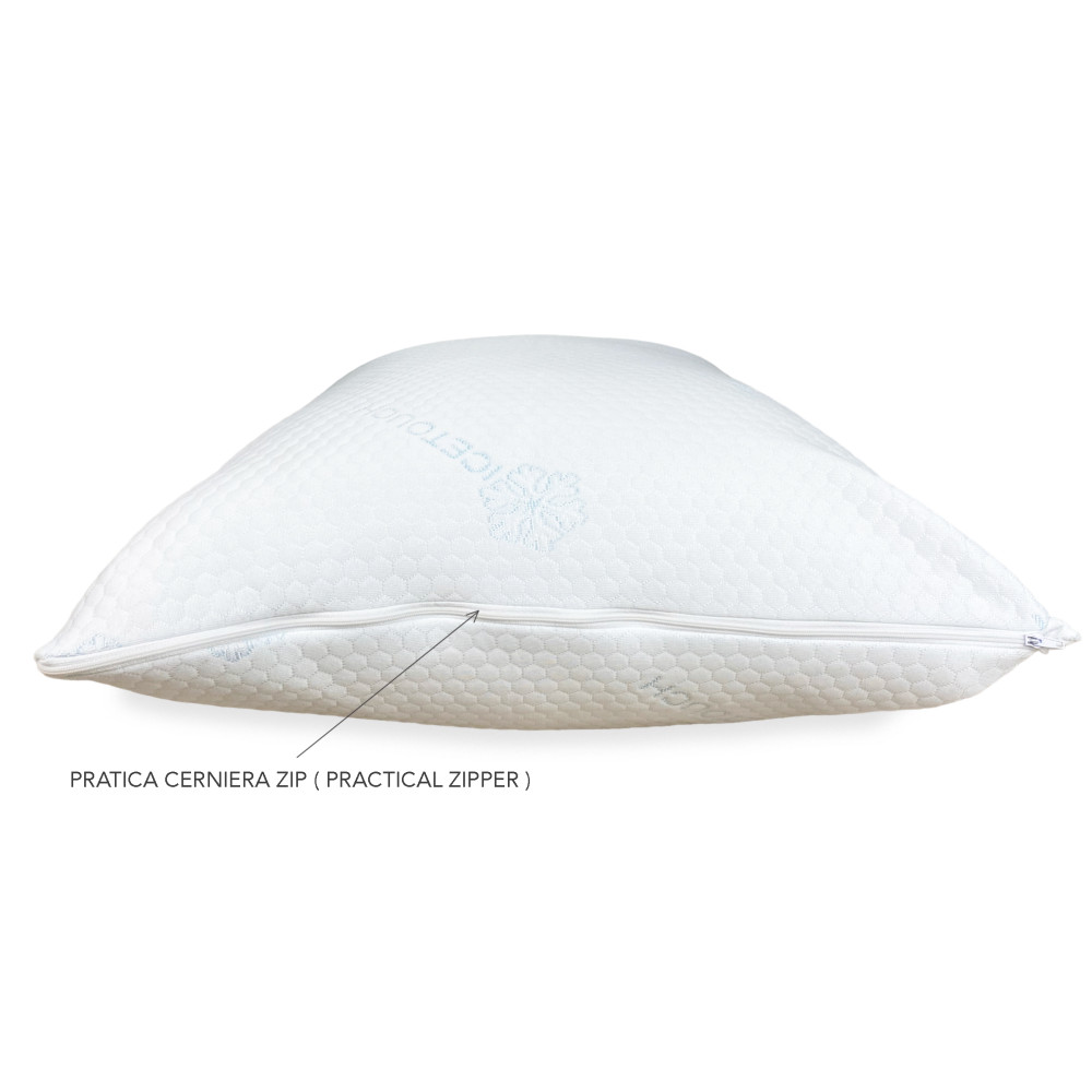 Funda de almohada refrescante Ice-Touch Individual 50x80 cm – Regulador de temperatura en verano – Transpirable y Made in Italy