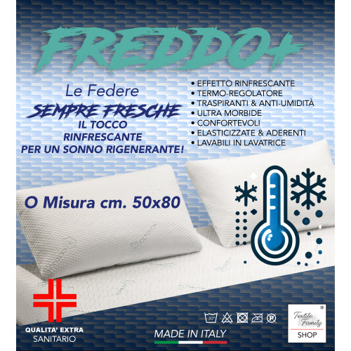 Coppia Federe Rinfrescanti Ice-Touch – Termoregolanti Traspiranti 50x80 cm – Made in Italy