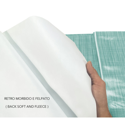 Nappe LIMA Acqua Marina – Toile cirée plastifiée PVC lavable et antidérapante – Fabriqué en Italie