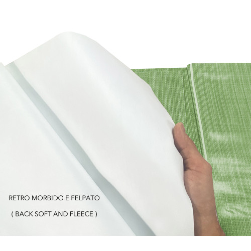 LIMA Light Green Tablecloth – Non-slip Washable PVC Plasticized Waxed Canvas – Made in Italy