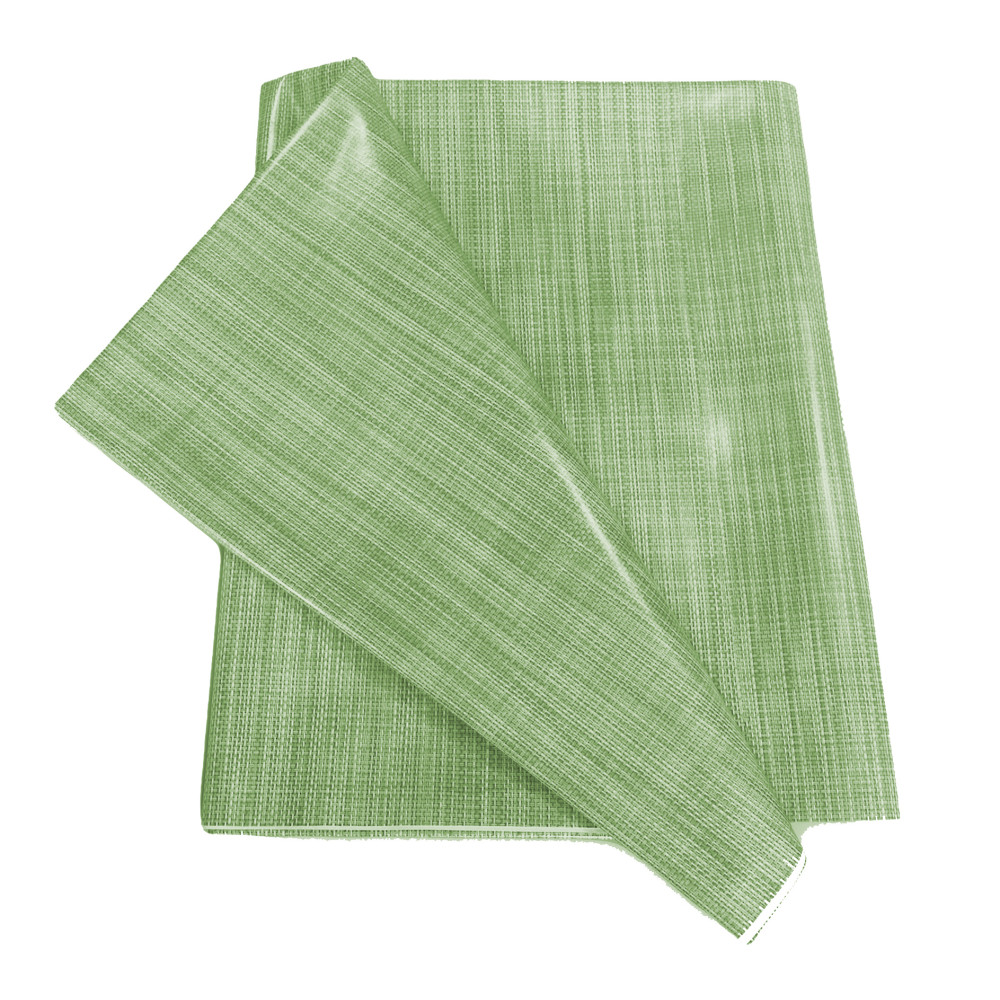 LIMA Light Green Tablecloth – Non-slip Washable PVC Plasticized Waxed Canvas – Made in Italy