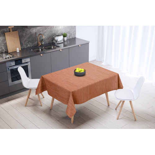 LIMA Orange Tischdecke – Waschbares, rutschfestes, plastifiziertes, gewachstes PVC-Segeltuch mit Leineneffekt – Made in Italy
