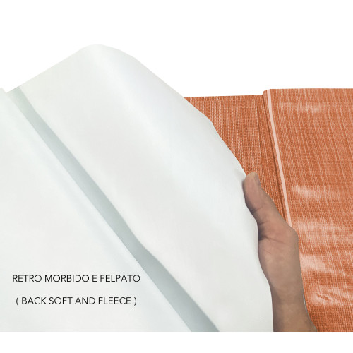Mantel LIMA Naranja – Lona encerada plastificada PVC antideslizante lavable con efecto lino – Made in Italy