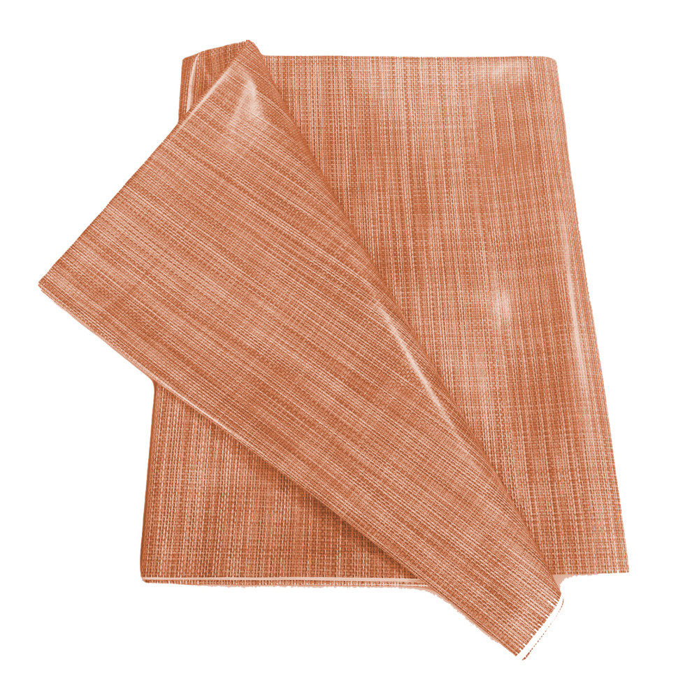 LIMA Orange Tablecloth – Washable Non-slip PVC Plasticized Waxed Canvas with Linen Effect – Made in Italy