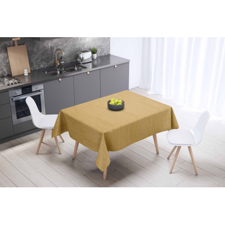 LIMA Gelbe Tischdecke – Set in der modernen Küche – PVC-Leineneffekt