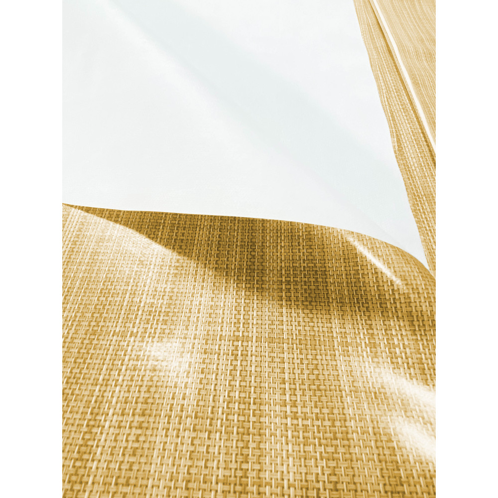 Mantel amarillo LIMA – Efecto lino Lona encerada plastificada PVC lavable – Made in Italy