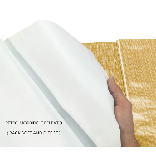 Mantel amarillo LIMA – Efecto lino Lona encerada plastificada PVC lavable – Made in Italy