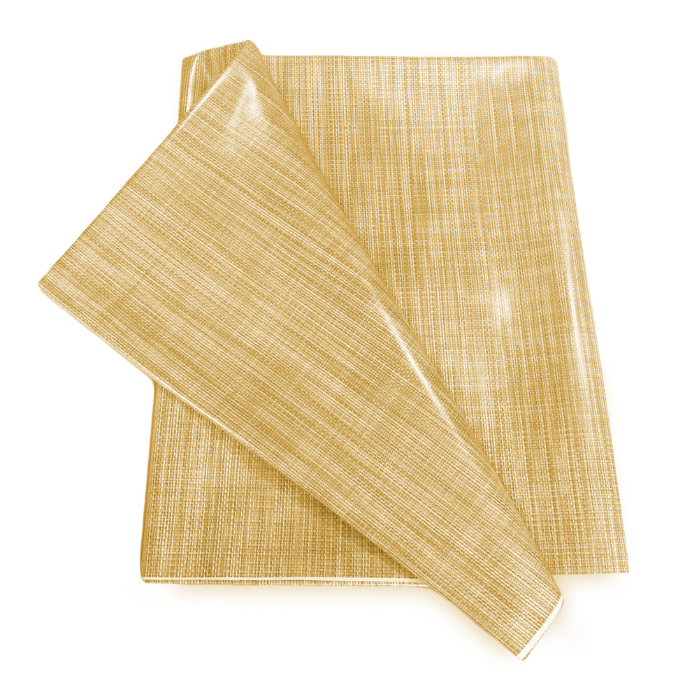 LIMA Gelbe Tischdecke – Leineneffekt, waschbares PVC, plastifiziertes, gewachstes Segeltuch – Made in Italy