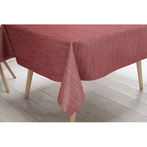 Nappe rouge LIMA – Toile cirée plastifiée PVC lavable effet lin – Made in Italy