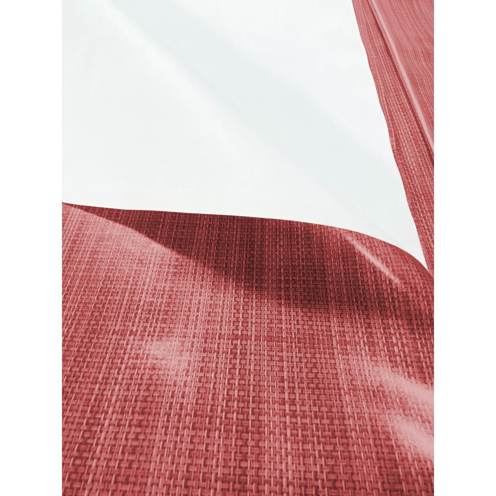 Nappe rouge LIMA – Toile cirée plastifiée PVC lavable effet lin – Made in Italy
