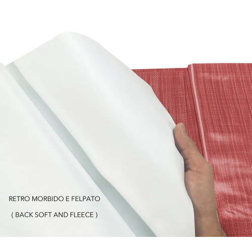 Tovaglia LIMA Rossa – Tela Cerata Plastificata PVC Lavabile Antiscivolo Effetto Lino – Made in Italy